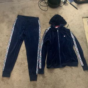 Fila Velour track suit/ warm ups. Mens Medium